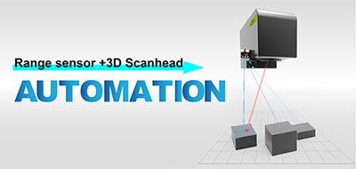 Range sensor on 3D scanhead