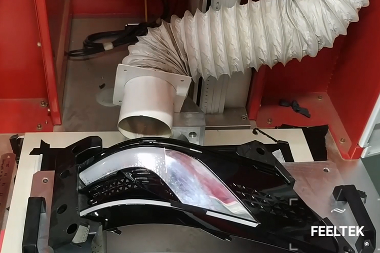 Marcatge de superfície 3D de fars d'automòbil, aplicació per a la indústria de l'automòbil, capçal d'escaneig FEELTEK